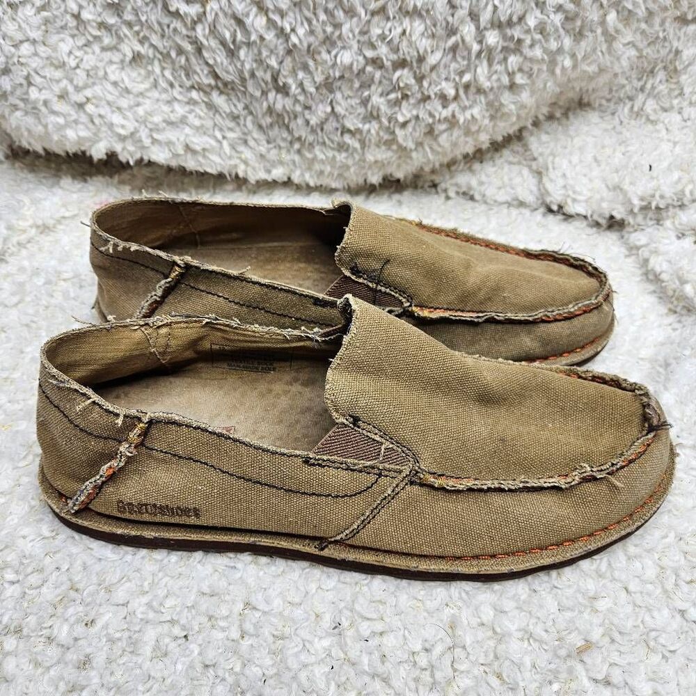 Brewshoes The Walter Tan Canvas Lightweight Slip-on Loafers‎ Mens sz 12
